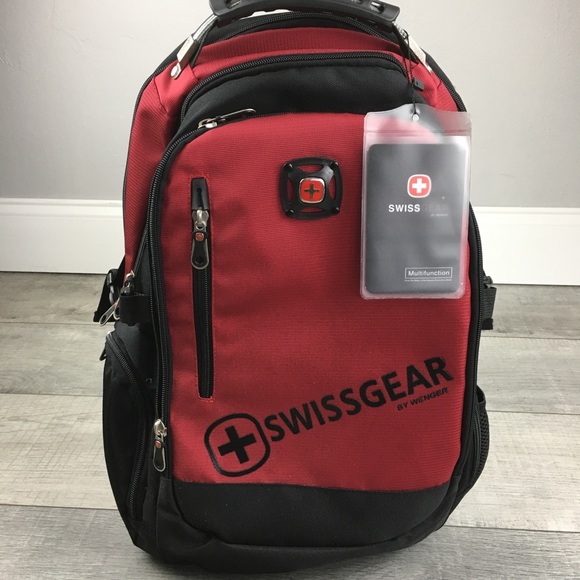 SWISSGEAR NWT LAPTOP BACKPACK BLACK/RED - Picture 5 of 8